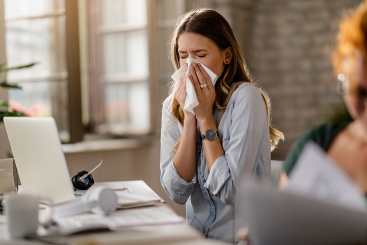 Persona con síntomas respiratorios